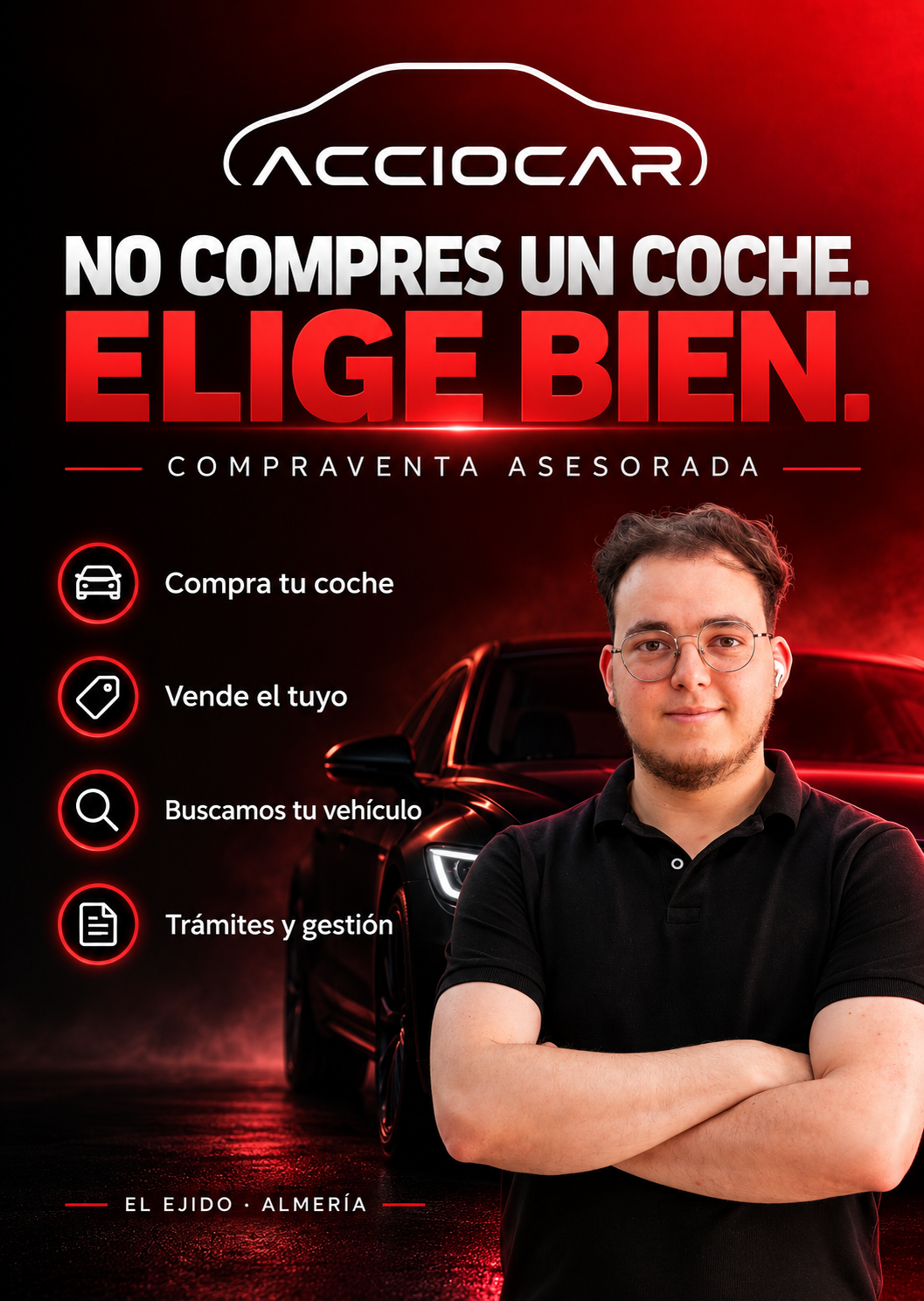 Creatividad de AccioCar sobre compra y venta asesorada de vehículos